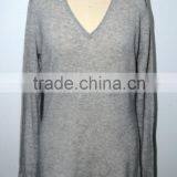 BGAX16316 Ladies V Neck Long Sleeve Knitting Pure Cashmere Pullover Sweater