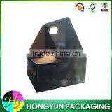 Black Corrugated Paper 4 Pack Bottle Carrier thumbnail-1