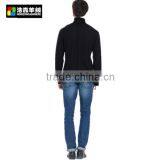 Pullover Fashion Men Tight Cashmere Sweater, Textured Black Sweater thumbnail-3