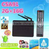 2016 Dragonworth Wholesale !TV Box 2/16GB Ram/rom Android 5.1 Octa Core RK3368 CSA91 Smart tv Box