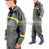 Plastic industrial rain suit/polyester rain suit