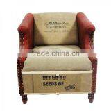 Leather Sofa, Leather Canvas Sofa thumbnail-1