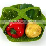 Silicone Vegetable Fruit Strainer Colander Basket Mat Bowl Steamer thumbnail-5