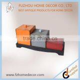 Antique Wooden Wall Shelf With Colorful Drawers thumbnail-4