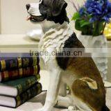 La Simulation de Saint - Bernard Antique Resin Statue Chien thumbnail-1