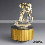 Good Quality 24K Gold Plated Aquarius Musical Box Made With Swarovski Elements thumbnail-1