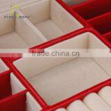 Red Faux Leather Alligator Jewelry Box Organizer Necklace Ring Display Case thumbnail-4