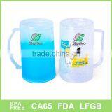 Double Wall 16oz 450ml Crystal Freezer Mug With Handle Plastic Frosty Mug thumbnail-1
