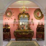 French Provincial Console Table With Framed Mirror in Large Size thumbnail-2