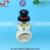 BSCI Certificate Factory Popular Christmas Decoration Snowman, Ceramic Snowman Candle Holder thumbnail-4