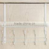 Adjustable Over the Door Mounting White Metal Clothes Storage Shelf thumbnail-1