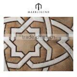 cheap price customized wood inlay marble parquet flooring