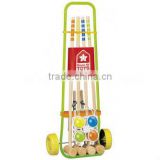 4 player wooden croquet set with stand