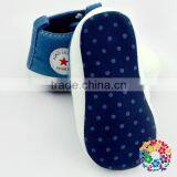 Navy Blue Jean Baby Boy Crib Shoes/Toddler Infant Crib Shoes/Soft Sole Baby Cribs thumbnail-1