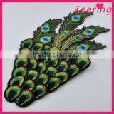 Fashion Peacock Feather Embroidery Patch for Decoration WEF-019 thumbnail-3