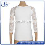 2017 Sexy White Tank Top With Lace Wholesale 95%polyester 5%spandex thumbnail-4