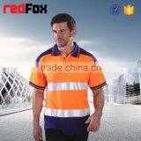 Short Sleeve Fluorescent Safety Reflective hi Vis Shirt thumbnail-1