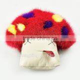 CX-R-01 Mink Fur Mushroom Mobile Phone Strap Custom Key Ring thumbnail-5