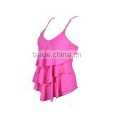 Wholesale Ladies Beautiful High Cut Sexy Pink One Piece Bathing Suits thumbnail-3