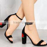 Zm50102b Suede Embroidery Chunky Heels Shoe Women High Heel Sandals thumbnail-2
