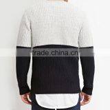 Wholesale Crew Neck Color Block Rib-knit Cuff Custom Men Pullover Brand Sweaters thumbnail-2