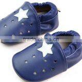 Navy Blue Soft Sheepskin Leather Baby Shoes thumbnail-1