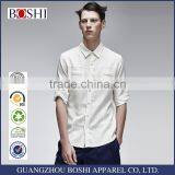 2015 New Stylish England Style Tops For Solid White Linen Leisure Shirt thumbnail-1