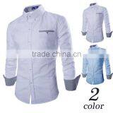 Wholesale Walson D46510a 2015 European and American Fashion Wild Men's Casual Pure Color Long Sleeve Shirts Apparel thumbnail-2