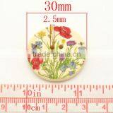 Bulk Sale Scrapbooking Flower 4 Holes Wood Painting Sewing Buttons thumbnail-2