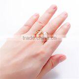 New Fashion Gold Plated White Imitation Pearl Rings thumbnail-3