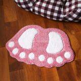 Lovely Flocking Feet Mats Doormat Bath Mat Bathroom Mat Gray Red Carpet， thumbnail-2