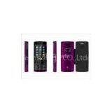 Four Frequency Purple Dual Sim Cards Dual Standby Phone With Leather Case