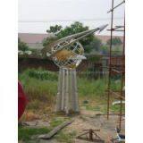 Large Outdoor Globe Stainless Steel Sculpture thumbnail-3
