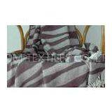 Striated Jacquard Bamboo Throw Blanket With 10% Cashmere + 90% Bamboo thumbnail-1