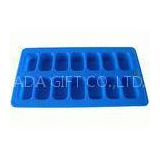 Blue Silicone Ice Tray With 14 Holes Small Rectangle , FDA / LFGB Standard