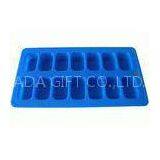 Blue Silicone Ice Tray With 14 Holes Small Rectangle , FDA / LFGB Standard