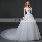 HS1610 Latest Applique Off Shoulder Long Train Bridal Gown Wedding Dress 2017 thumbnail-2