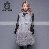 Custom Design Cashmere Coat Women Sleeveless Outerwear Fox Vest thumbnail-4