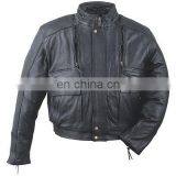 HMB-0462A LEATHER JACKETS MOTORBIKE COATS BLACK BIKER STYLE