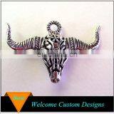 Latest Trendy Antique Silver Buffalo Horn Charms Alloy Cow Skull Pendant