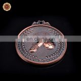 Wr New Product Bronze Plated Metal Medal Custom Soccer Medal with Ribbon for Wholesale