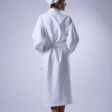 Eliya Kimono Collar Cotton White Waffle Robe For Hotel/Spa