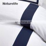 Beautiful Hotel Geometric Design Queen Twin White Navy 100% Polyester Bedding Duvet Cover Set thumbnail-2