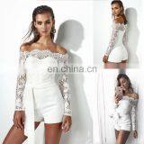 2020 Summer Sexy White Lace Sexy Backless Jumpsuit for Ladies thumbnail-2