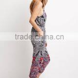 Baroque Print Gauze Adjustable Cami Straps Elasticized WaistJumpsuit thumbnail-3