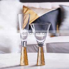 New Model Best Gift White Drinking Custom Glass Logo Wholesale Gold Flute Champagne thumbnail-4