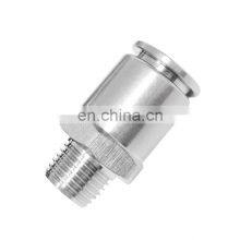 YBPC Stainless Steel Pipe Coupler Male Thread Quick Push in Tube Fitting