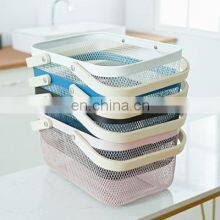 Manufacture Kitchen Home Big Size Black Metal Wire Iron Fruit Storage Basket Double Wood Handles thumbnail-5