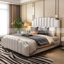 Modern european designs leather wooden beds king queen size