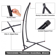 Black Color Strong and Durable Single Hanging Swing Chair With Stand thumbnail-3